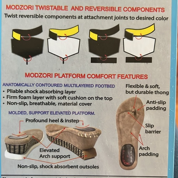 Modzori reversible high wedge size 7 off white and prefer. Arch support, padding - Picture 8 of 11